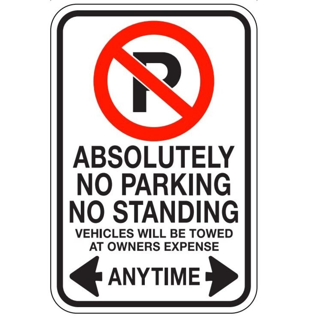 No Parking Sign Days Times, 30x45cm Guelph Signs