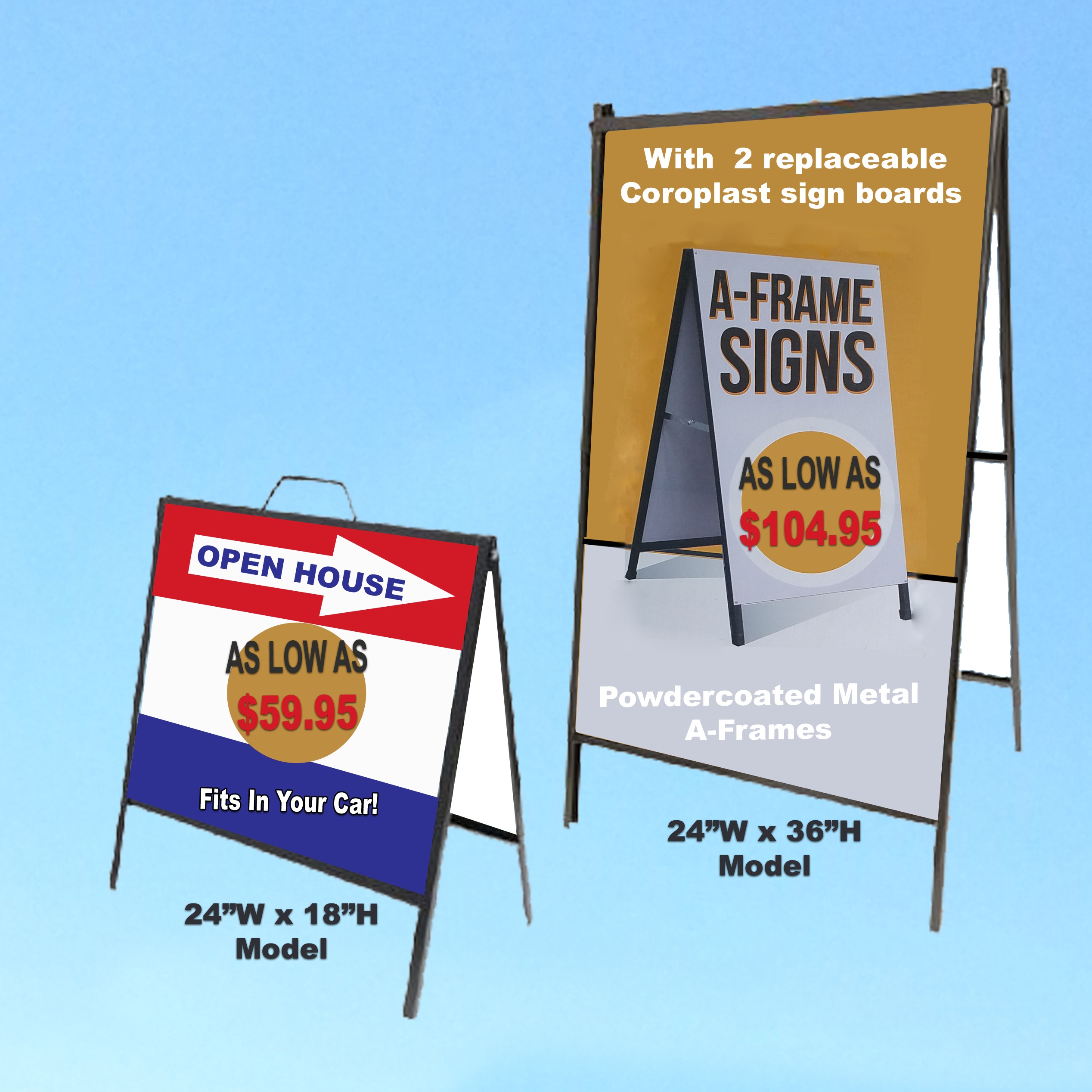a-frames highlighting pricing