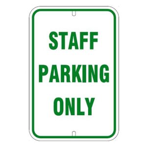 staff parking only